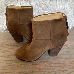 RAG & BONE CLASSIC NEWBURY BROWN SUEDE BACK ZIP ANKLE BOOTS WOMEN'S 37